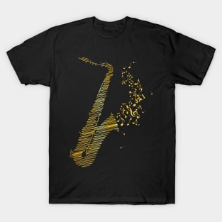 Creative Saxophone Art - Yellow Mix T-Shirt